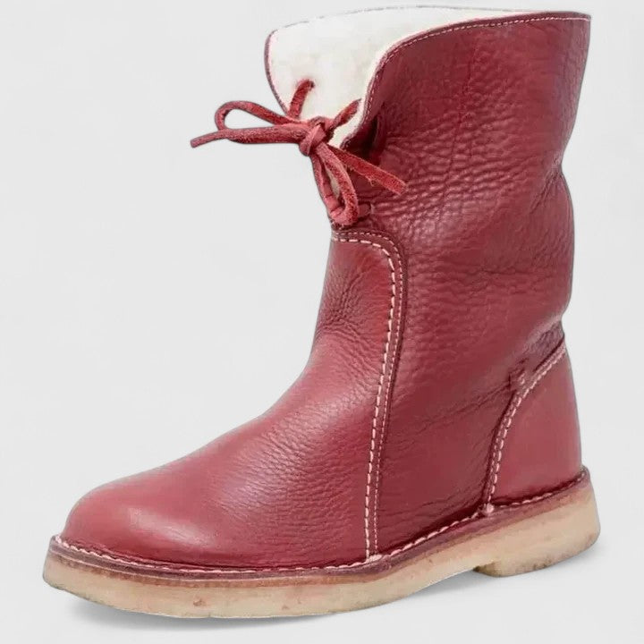 Women's cushioned comfort boots in red
