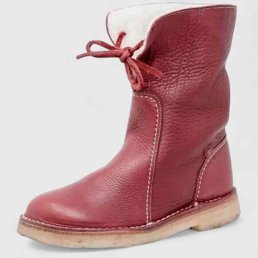 Women's cushioned comfort boots in red