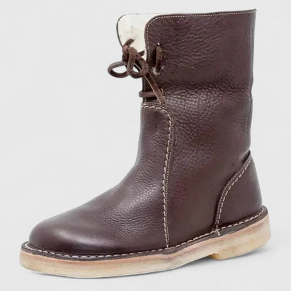 Women's cushioned comfort boots in dark brown
