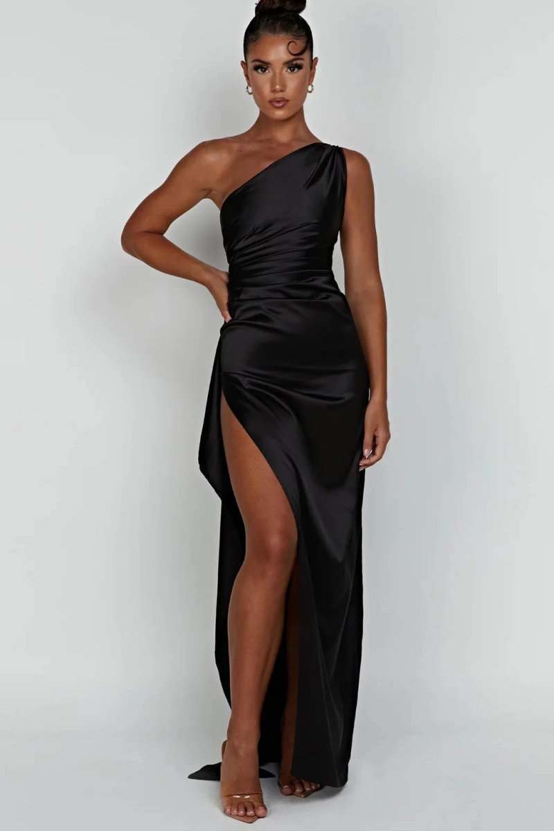 Diana | Maxi Dress One Shoulder Thigh High Split 0