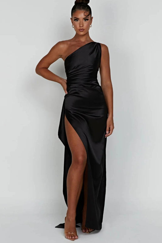 Diana | Maxi Dress One Shoulder Thigh High Split 0