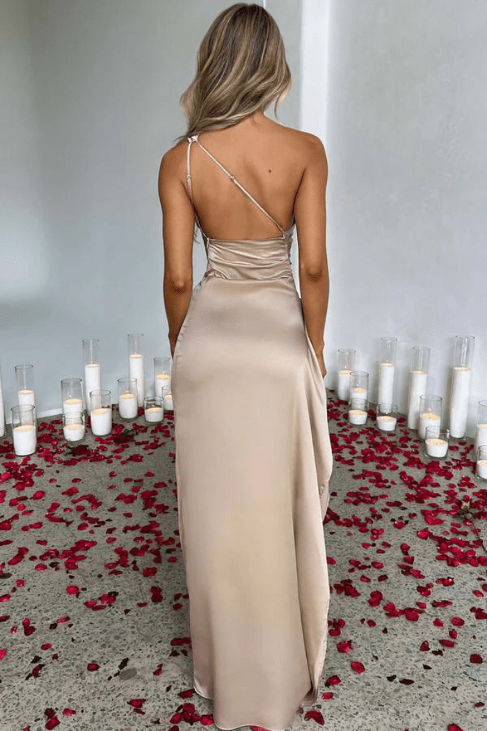 Diana | Maxi Dress One Shoulder Thigh High Split 4