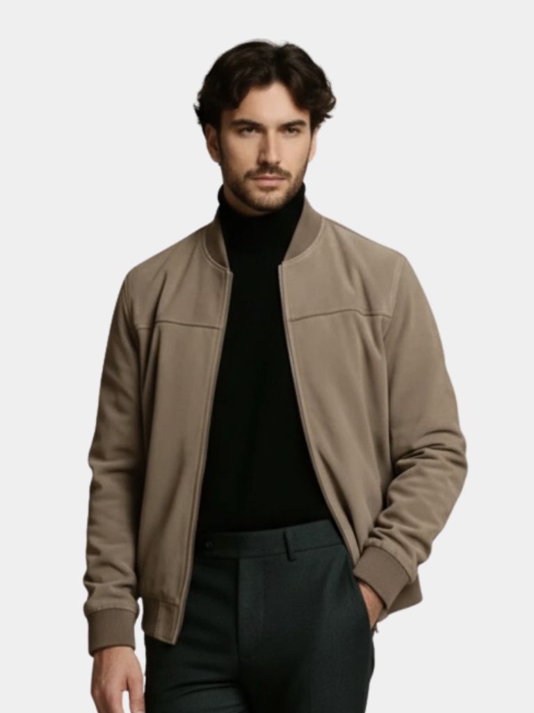 Sculpted Longline Tailored Bomber Jacket with Button Front