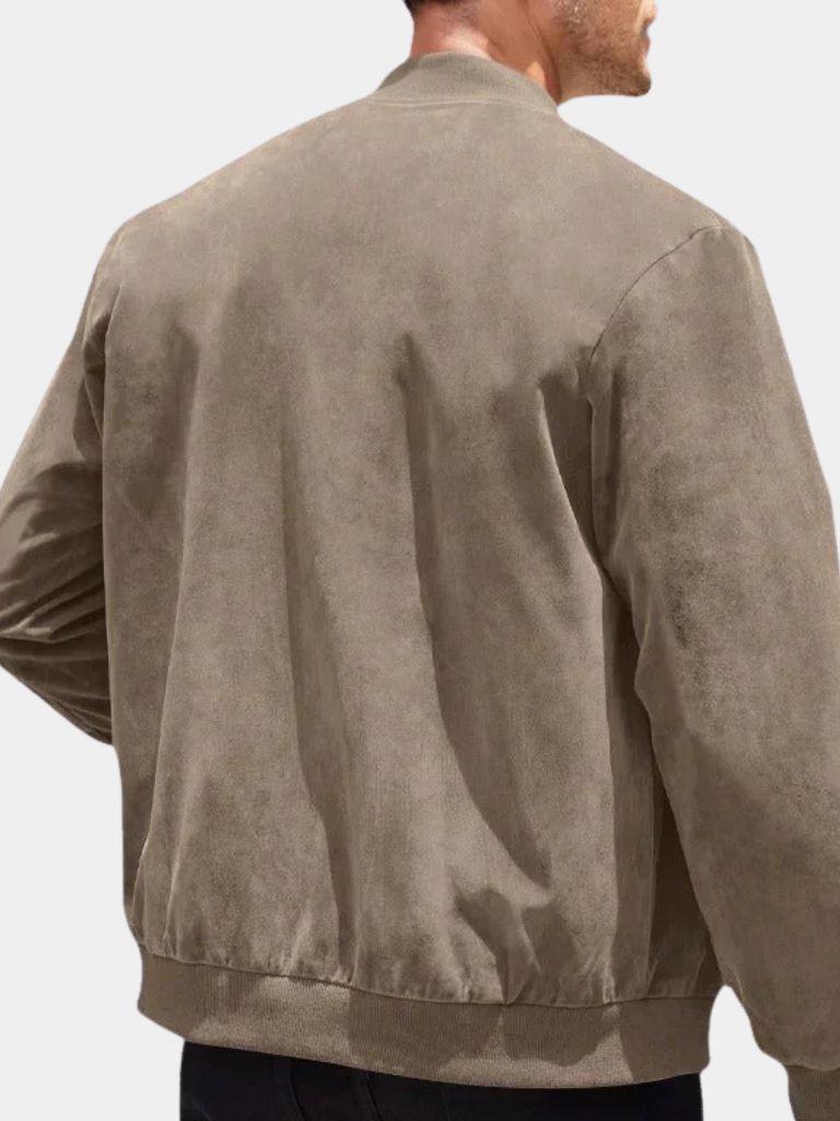 Sculpted Longline Tailored Bomber Jacket with Button Front – view 5