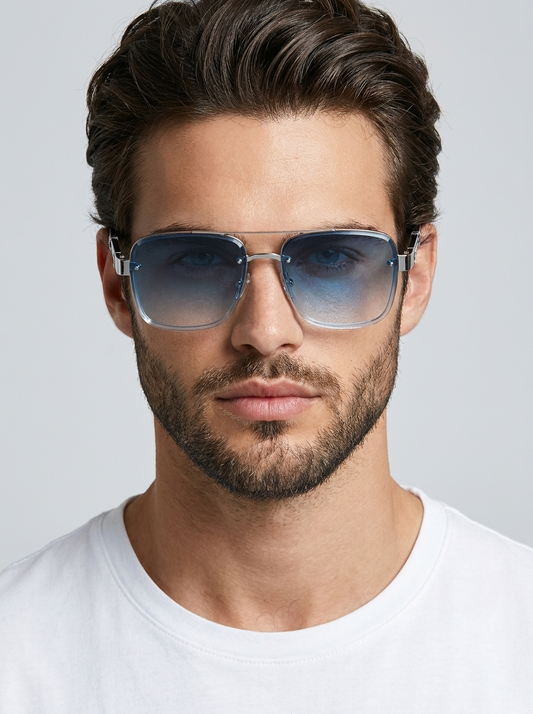 Men's blue Square Sunglasses