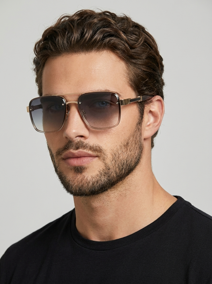 Men's blue Square Sunglasses