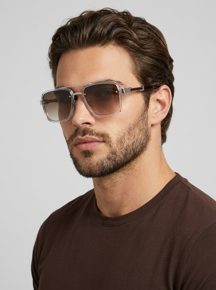 Men's blue Square Sunglasses