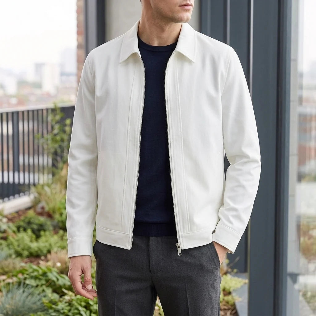 Malcolm overshirt jacket, collar detail