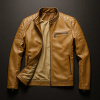Maria | Women's Leather Jacket with Zip-Through Front and Pockets