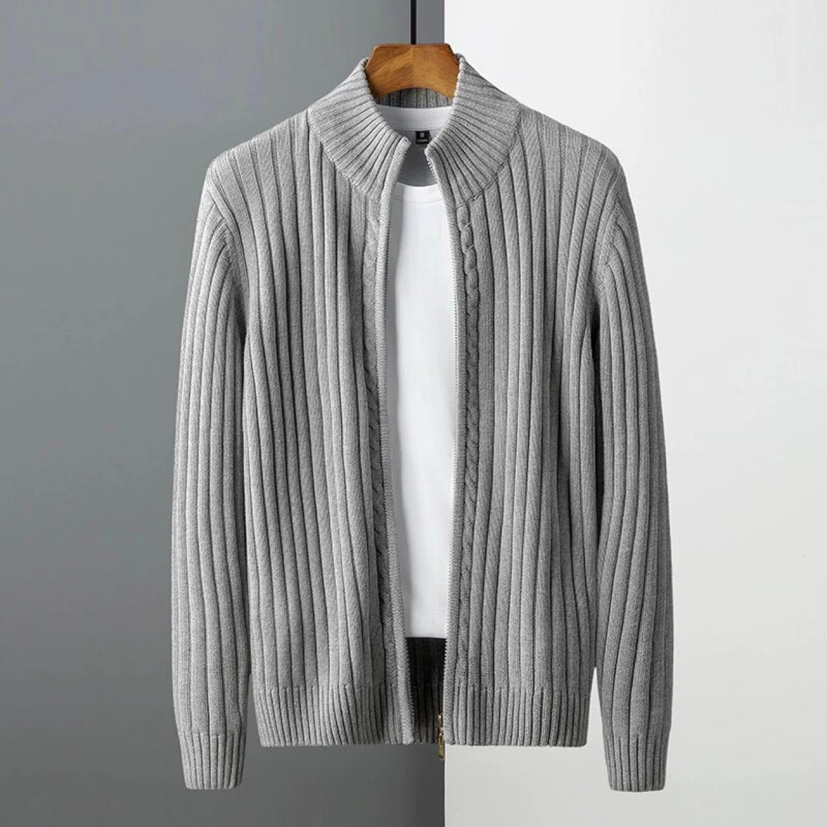 Cotton zip up cardigan