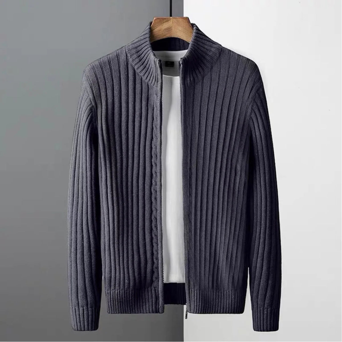 Cotton zip up cardigan