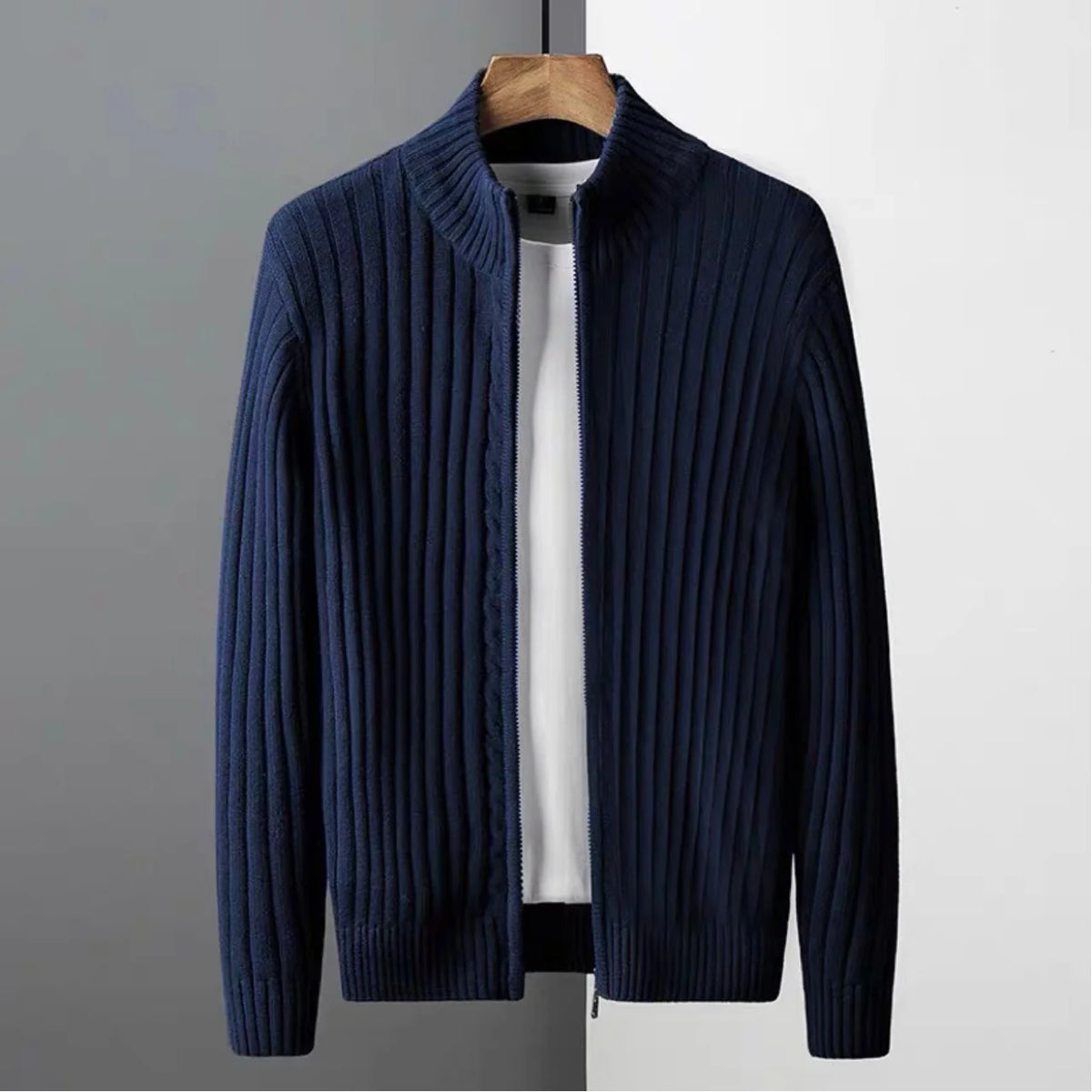 Cotton zip up cardigan