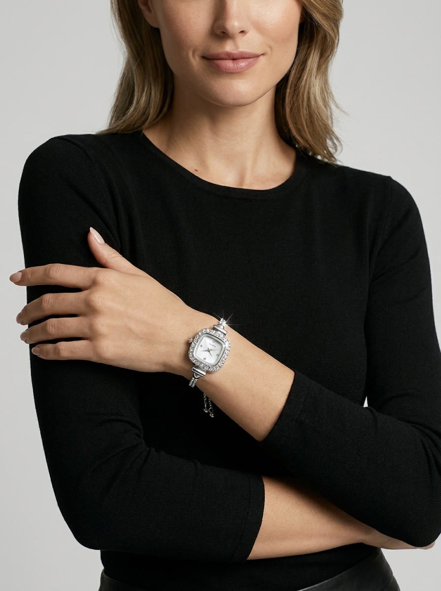 Women's silver Crystal Watch