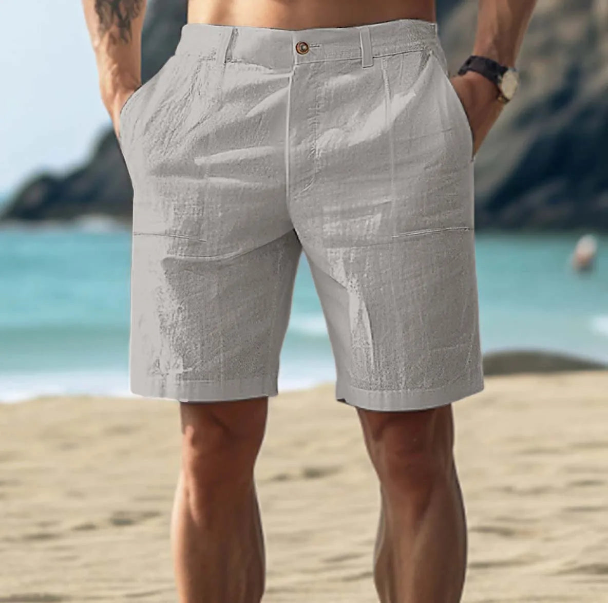 Effortless Men's Linen Shorts With Tailored Fit 2