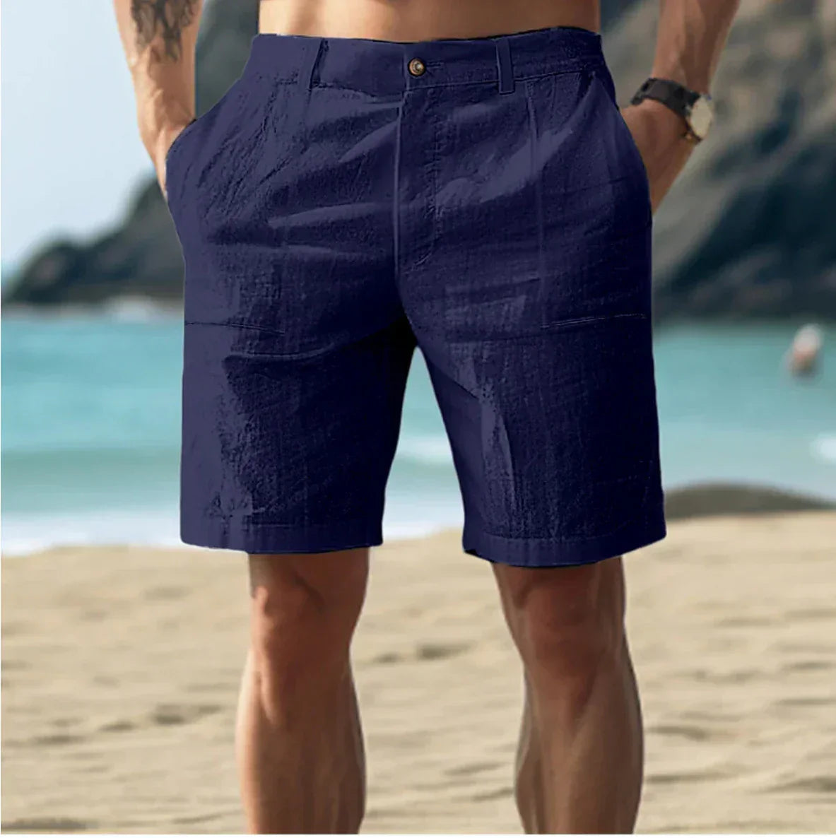 Effortless Men's Linen Shorts With Tailored Fit 3