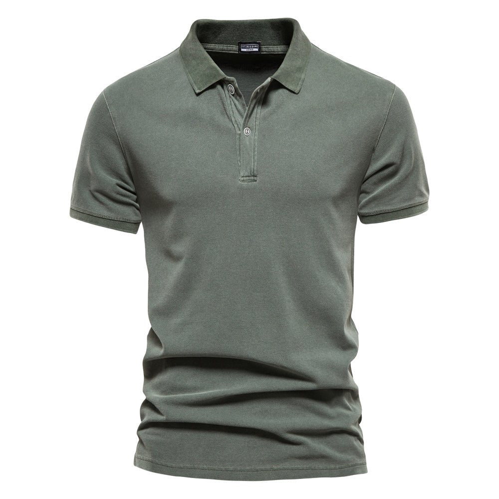 Effortless Mens Polo Shirt V-Neck Slim Fit 0