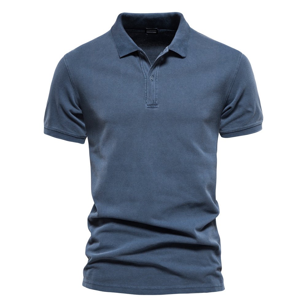 Effortless Mens Polo Shirt V-Neck Slim Fit 8