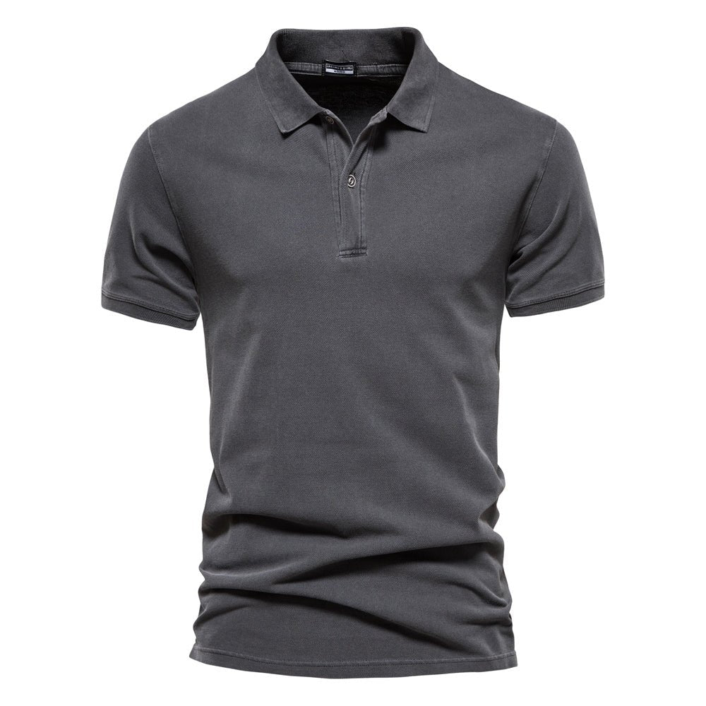 Effortless Mens Polo Shirt V-Neck Slim Fit 9
