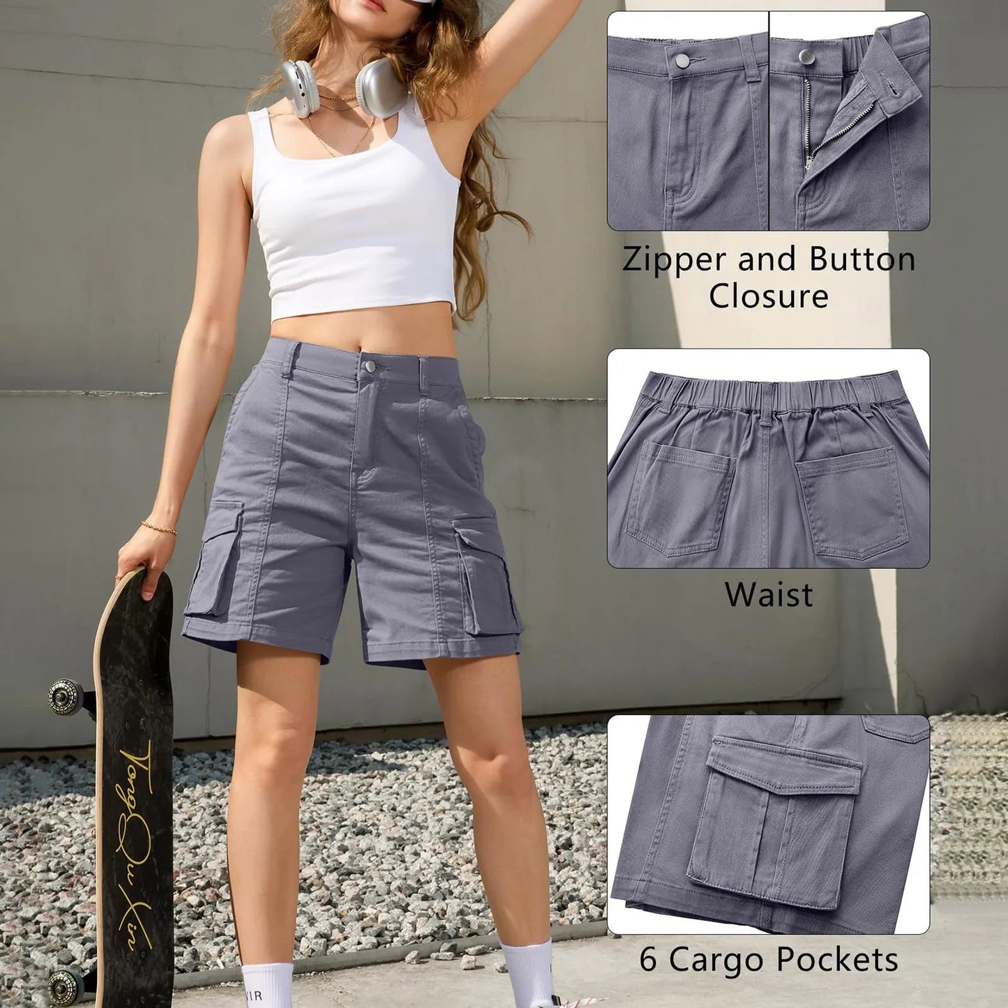 Effortless Women's Shorts With Elastic Waist 5