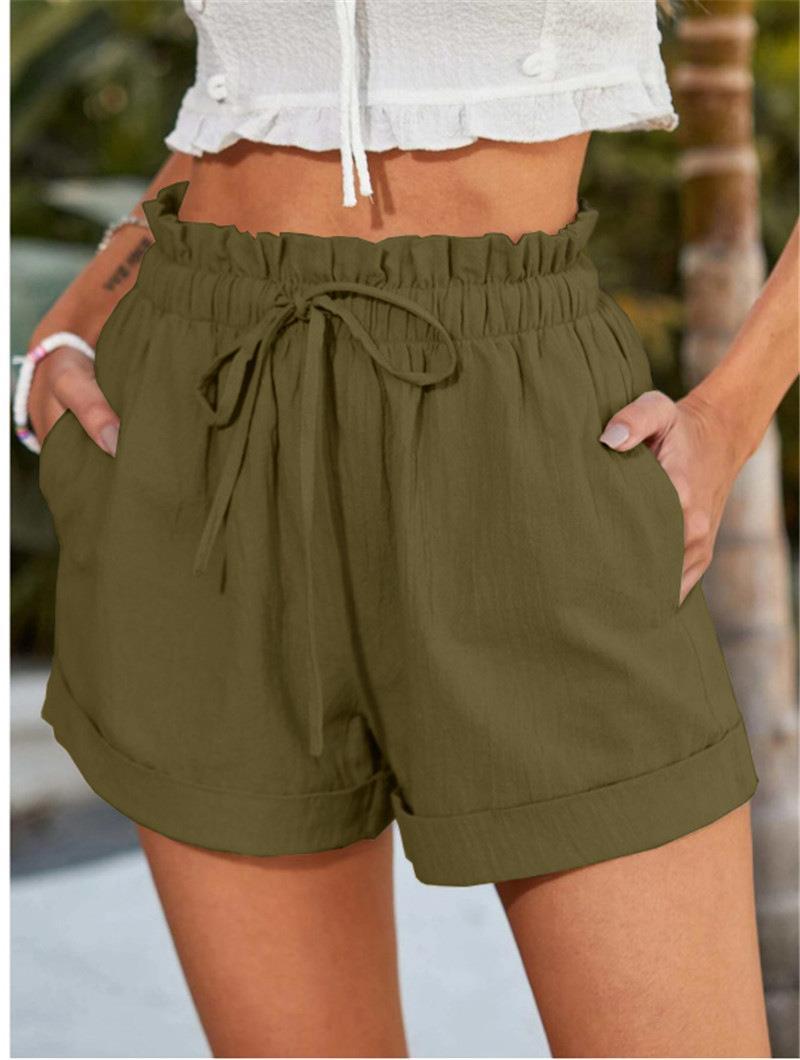 Effortless Women's Shorts With High Waist Ruffles 6