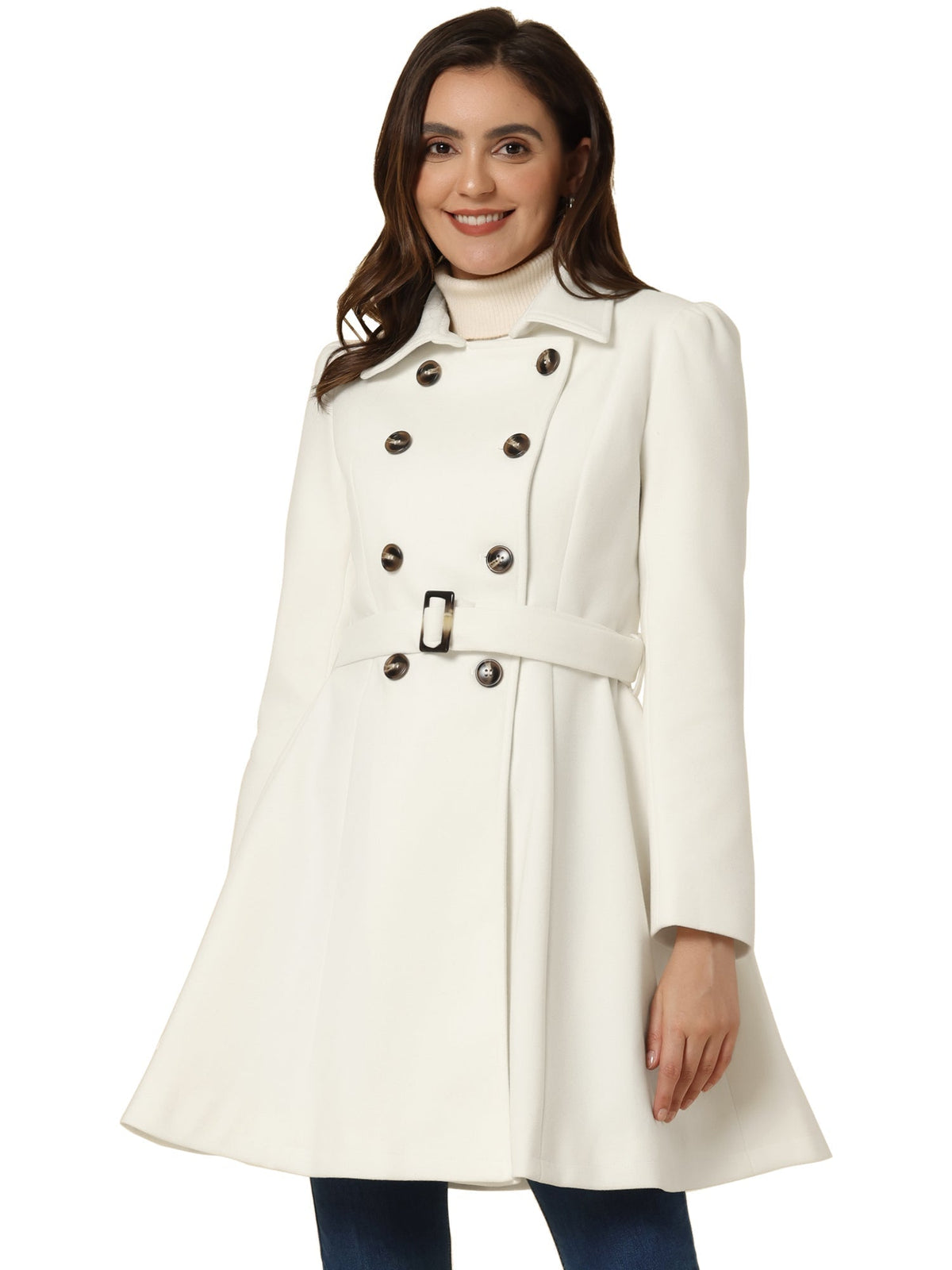 Fit-and-Flare Double-Breasted Trench Coat – view 4