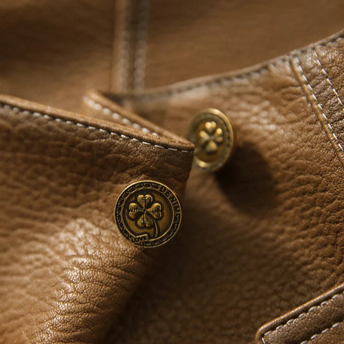 Women's cropped faux leather jacket