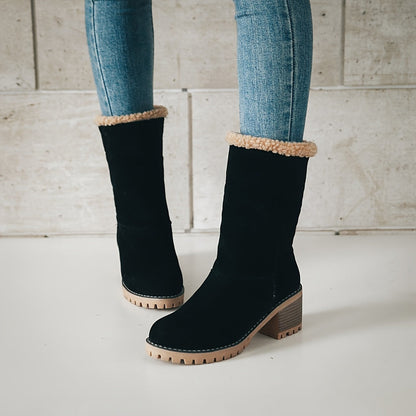 Cozy Cuffed Ankle Boots with Block Heel – view 6