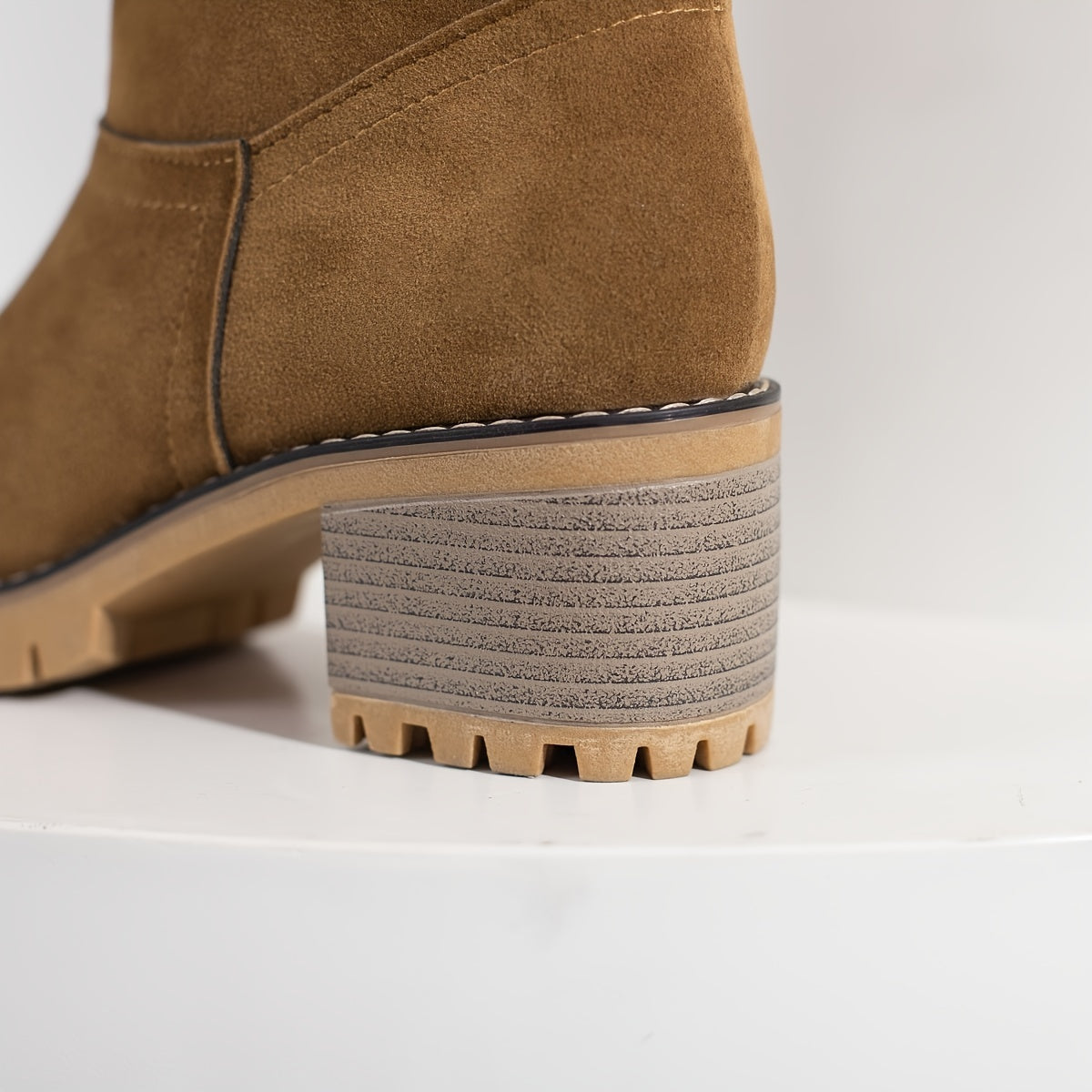 Cozy Cuffed Ankle Boots with Block Heel – view 8