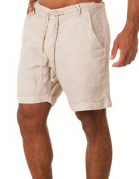 Elegant Men's Linen Summer Shorts Relaxed Fit 0