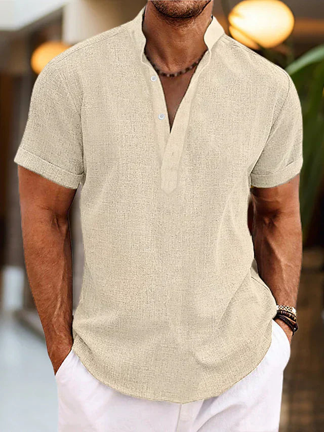 Elegant Men's Polo Shirt V-Neck Relaxed Fit 5