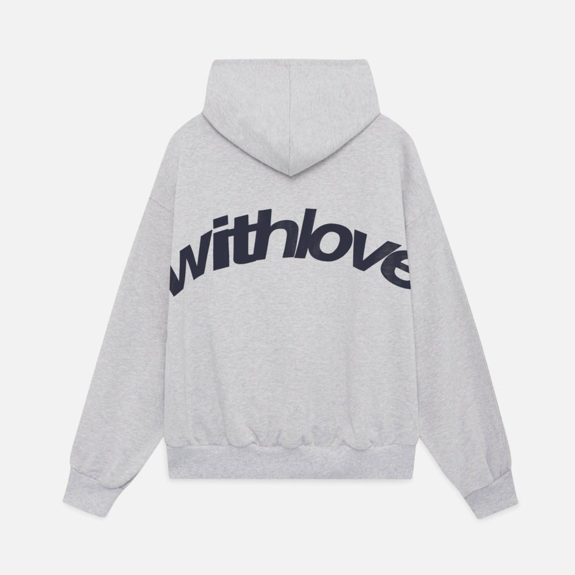 Navy oversized heavyweight cotton blend graphic hoodie