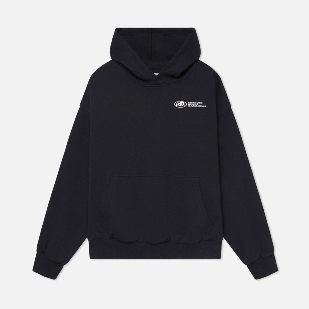 Grey oversized heavyweight cotton blend graphic hoodie