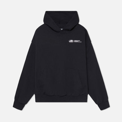 Grey oversized heavyweight cotton blend graphic hoodie