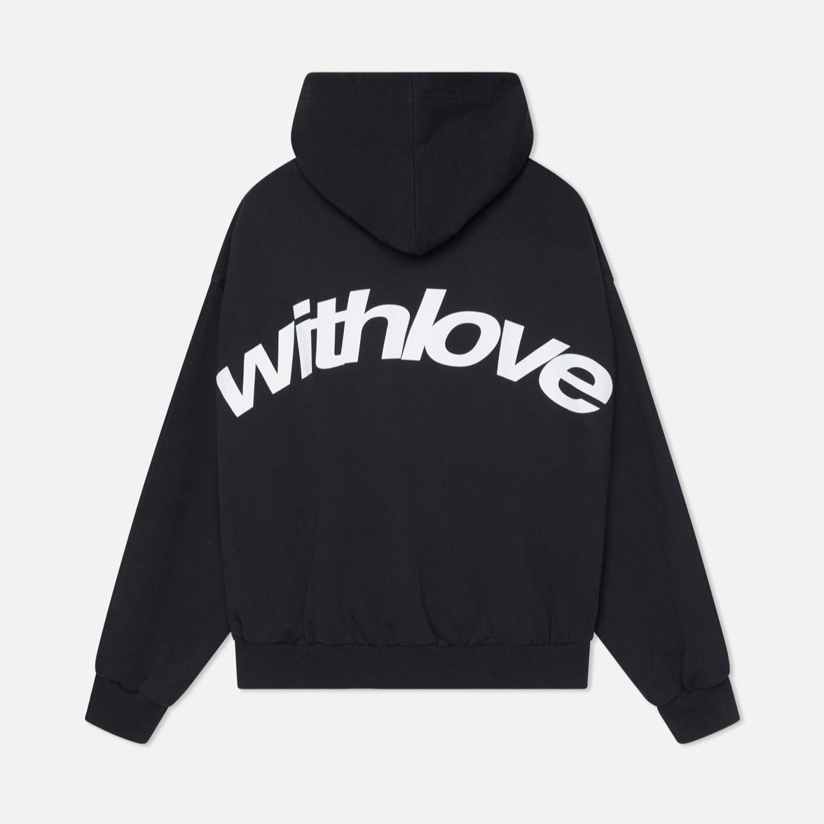 Grey oversized heavyweight cotton blend graphic hoodie