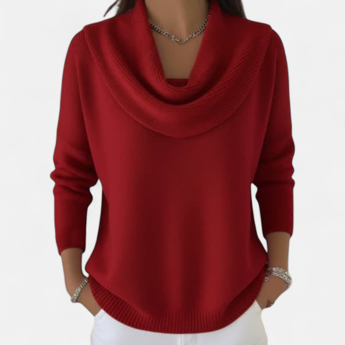 Women's elegant sweater in red