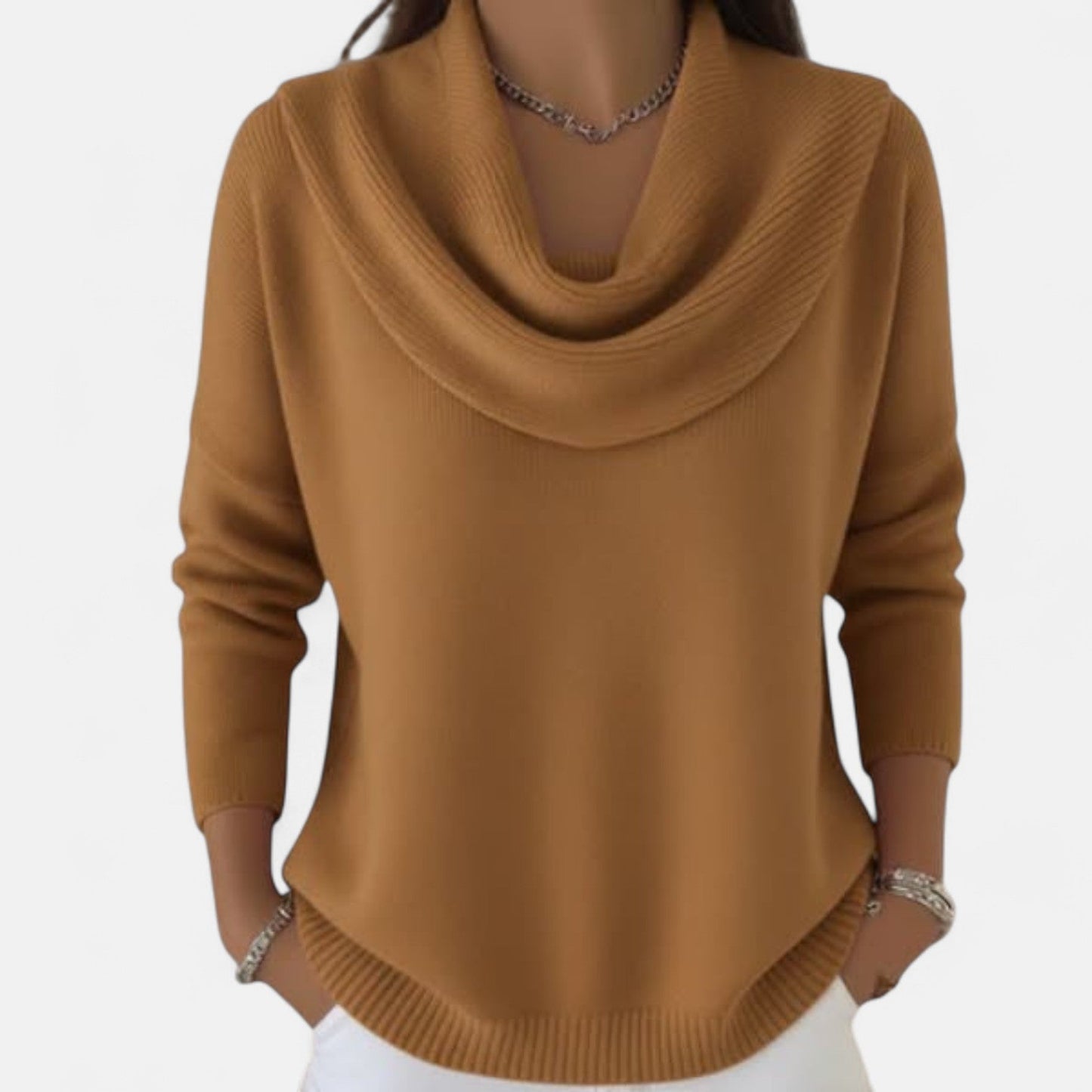 Women's elegant sweater in brown