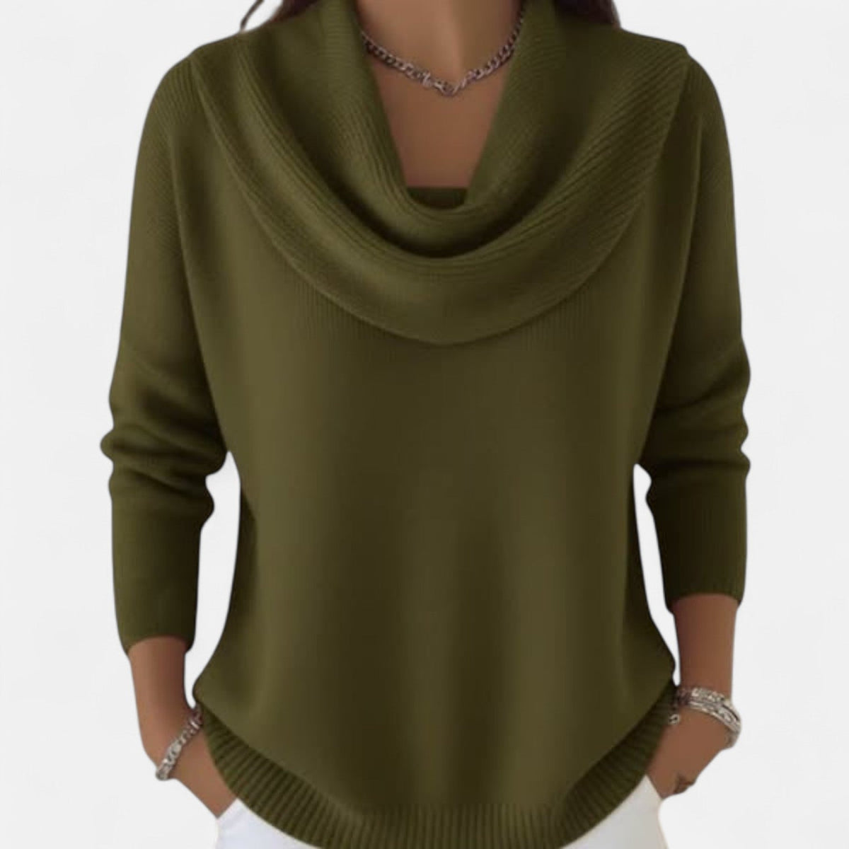Women's elegant sweater in green