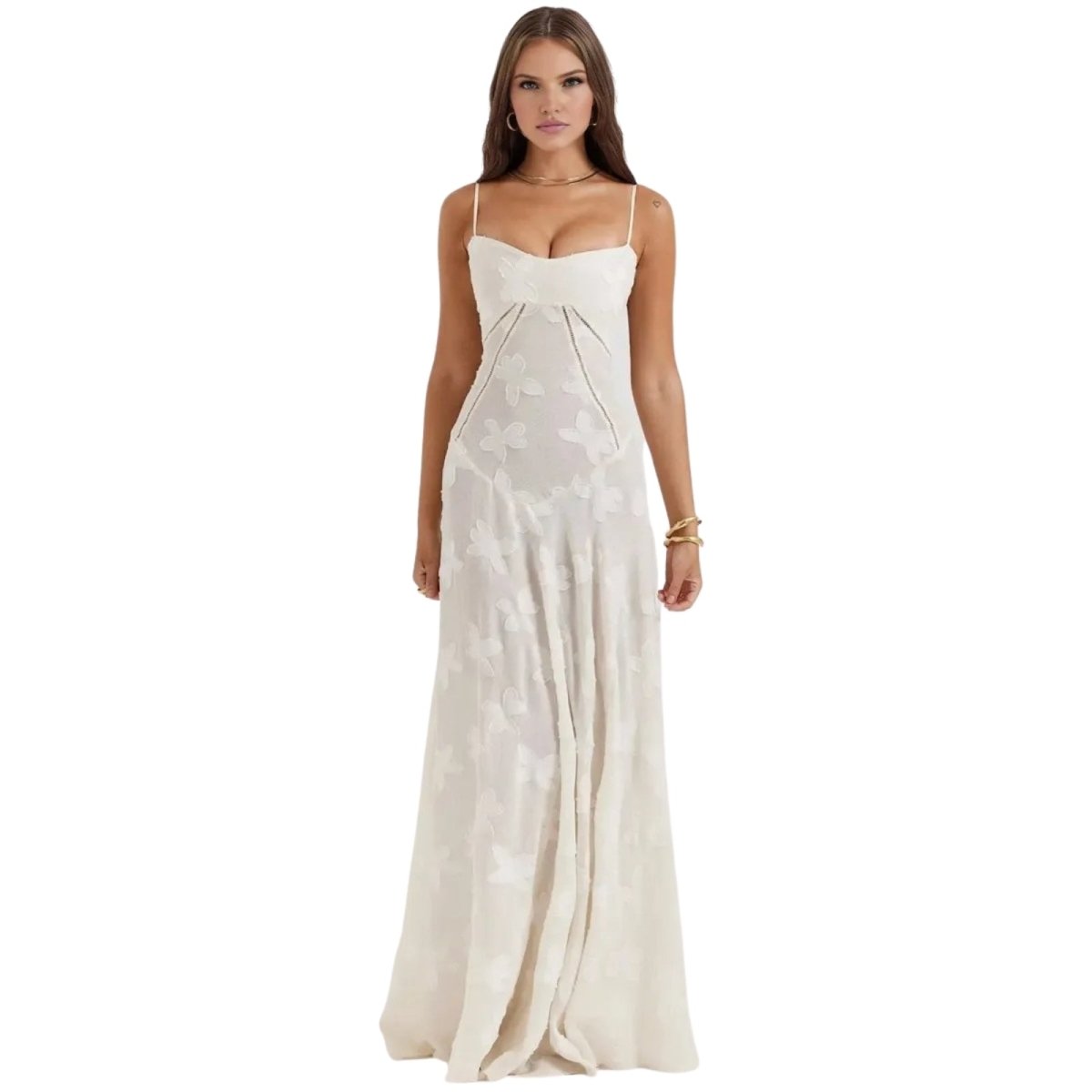 Ella | Floral Maxi Dress Spaghetti Strap Gown 0