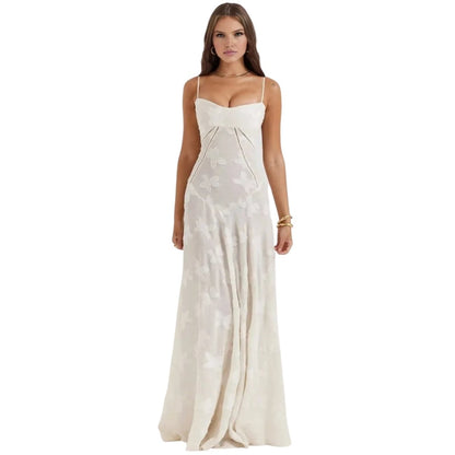 Ella | Floral Maxi Dress Spaghetti Strap Gown 0