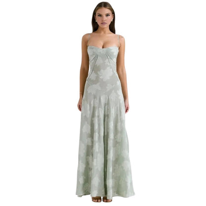 Ella | Floral Maxi Dress Spaghetti Strap Gown 10