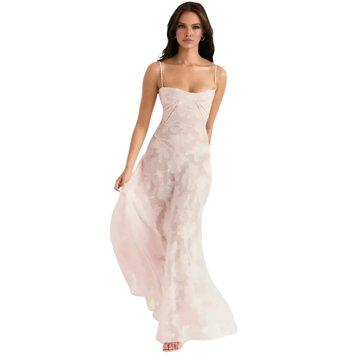 Ella | Floral Maxi Dress Spaghetti Strap Gown 8