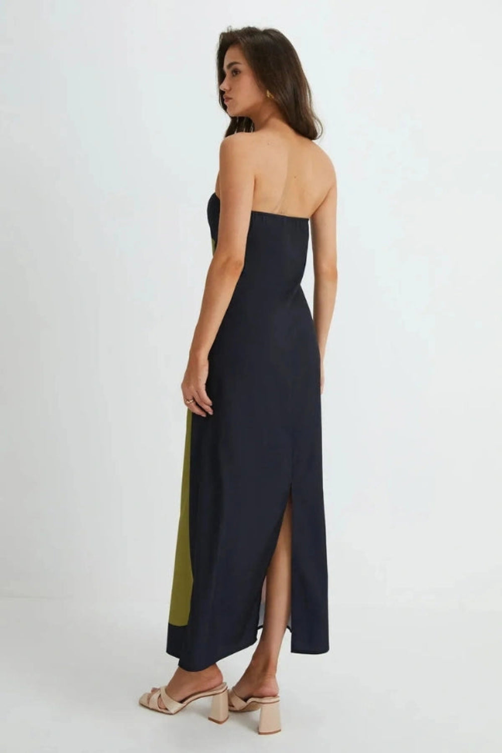 Ella | Maxi Dress Strapless Floral Abstract Print 1