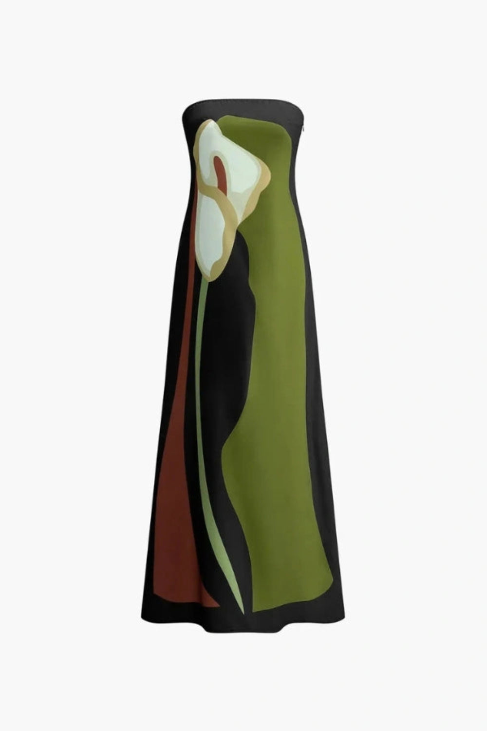 Ella | Maxi Dress Strapless Floral Abstract Print 8