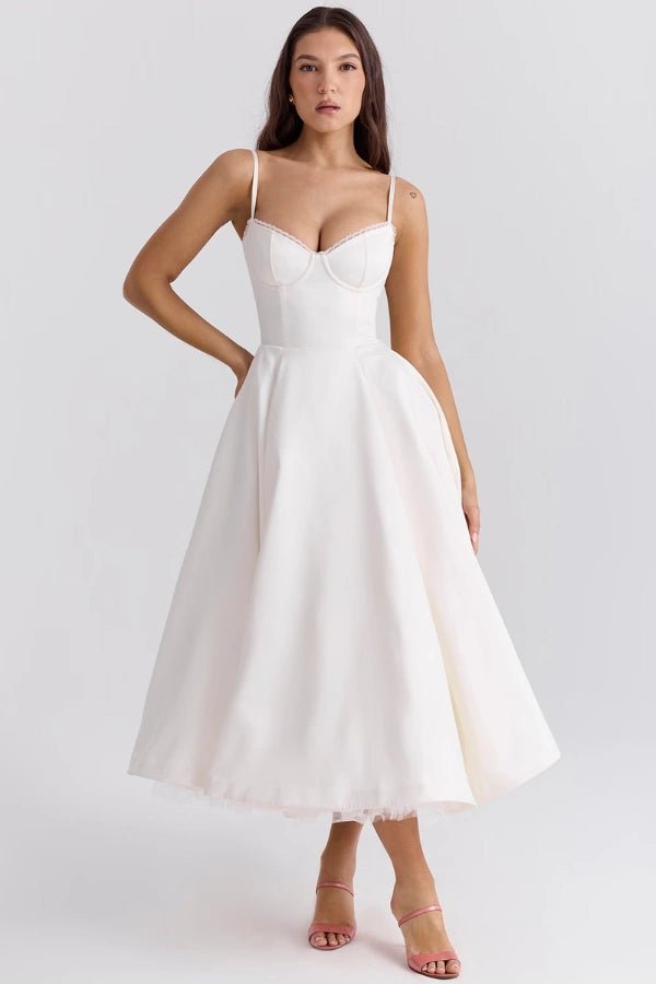Ella | Satin Midi Dress Tulle Elegant Fit 11