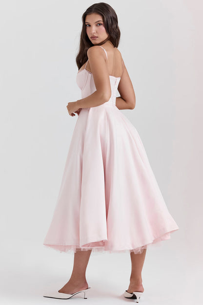 Ella | Satin Midi Dress Tulle Elegant Fit 5
