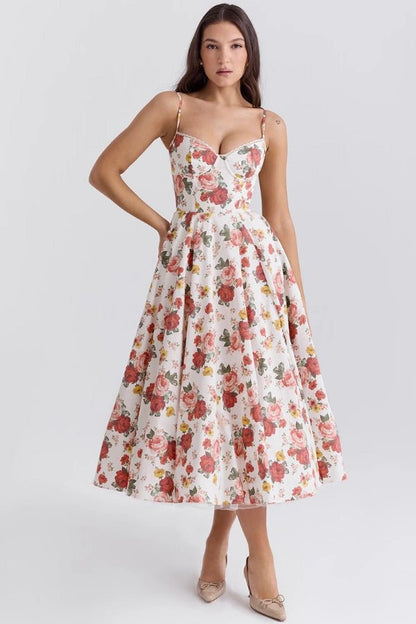 Ella | Satin Midi Dress Tulle Elegant Fit 9