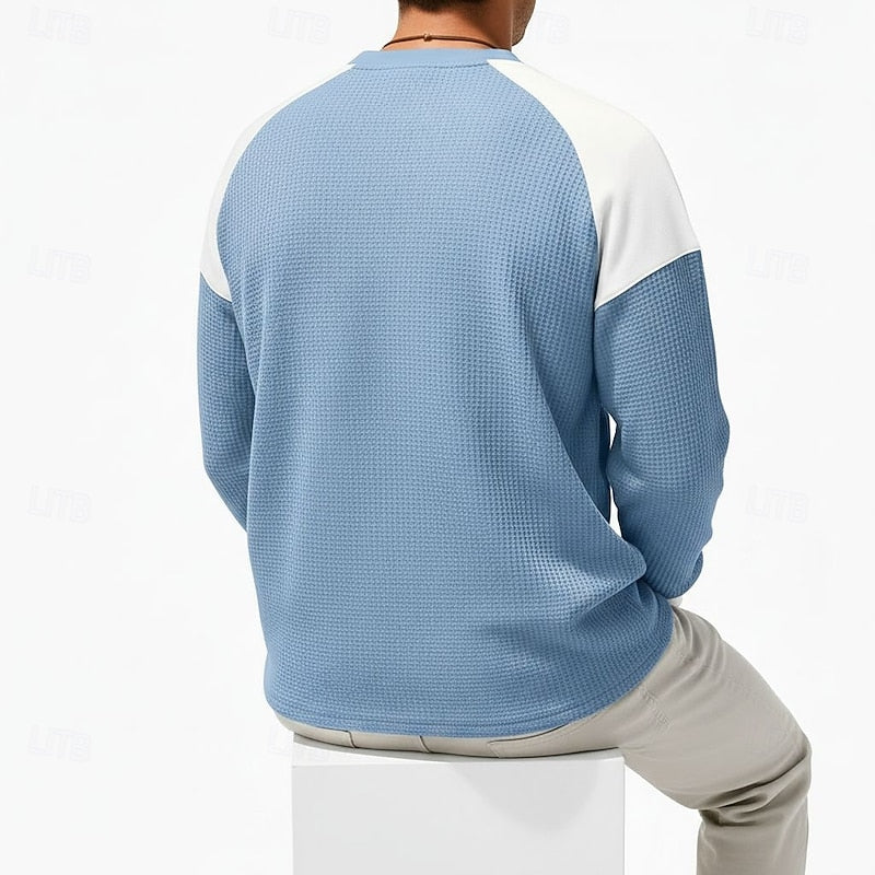 Men's Colorblock Waffle-Knit Henley – view 3