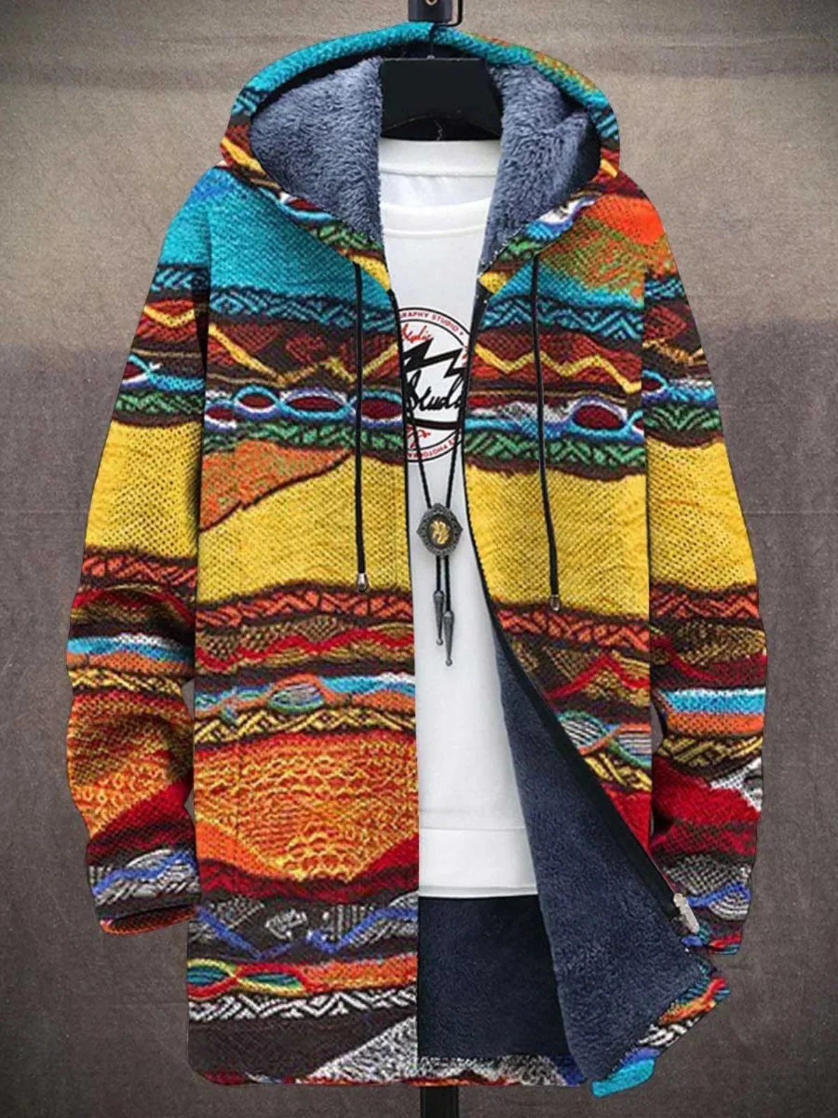 Retro artistic pattern cardigan