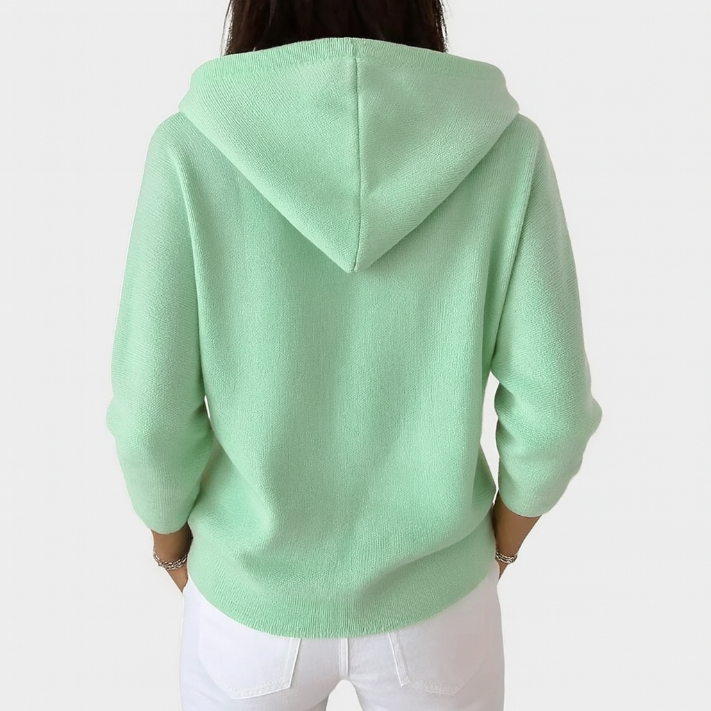 Relaxed Hooded Button-Front Cardigan