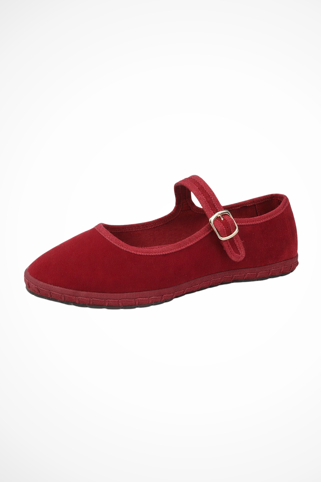 Women's black mary jane ballet flats round toe buckle strap